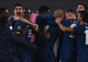 FC Porto's players celebrate after scoring their second goal during the UEFA Champions League round of 16 second leg football match between Juventus Turin and FC Porto Image credit: Getty Images