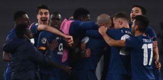 FC Porto's players celebrate after scoring their second goal during the UEFA Champions League round of 16 second leg football match between Juventus Turin and FC Porto Image credit: Getty Images