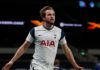 Tottenham Hotspur's English striker Harry Kane celebrates scoring the opening goal during the UEFA Europa League round of 16 first leg football match between Tottenham Hotspur and Dinamo Zagreb at the Tottenham Hotspur Stadium Image credit: Getty Images