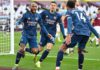 Alexandre Lacazette of Arsenal celebrates with Gabriel Martinelli and Pierre Emerick Aubameyang after scoring their side's third goal during the Premier League match between West Ham United and Arsenal Image credit: Getty Images