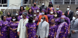 Some of the female MPs with the Speaker of the House, Alban Bagbin