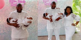 Randy Abbey christen his adorable twins