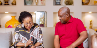 Ex-President Mahama and his wife Lordina