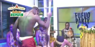 AY Poyoo pounds fufu on Adom TV with Sister Sandy