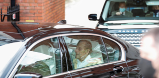 Britain's Prince Philip leaves King Edward VII's Hospital in London, Britain March 16, 2021. REUTERS/Peter Cziborra