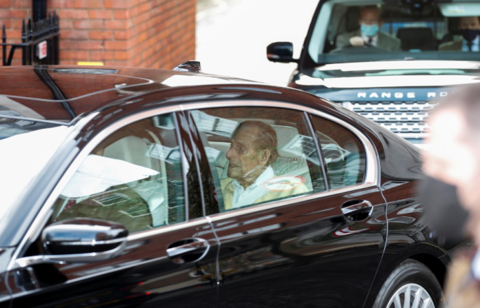 Britain's Prince Philip leaves King Edward VII's Hospital in London, Britain March 16, 2021. REUTERS/Peter Cziborra