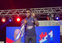 Prince David Osei campaigns for the New Patriotic Party in 2020.