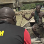 Adom TV's Kobby Stonne interviews a River Ankobra fisherman