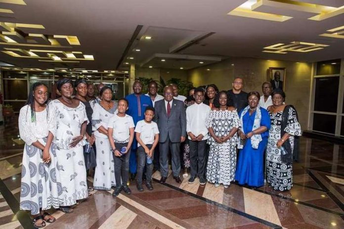 Kweku Baako, family and Charlotte Osei pay courtesy call on Akufo-Addo