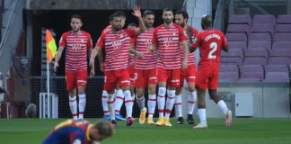 Granada players celebrate Machis' equaliser Image credit: Getty Images