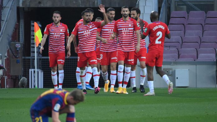 Granada players celebrate Machis' equaliser Image credit: Getty Images