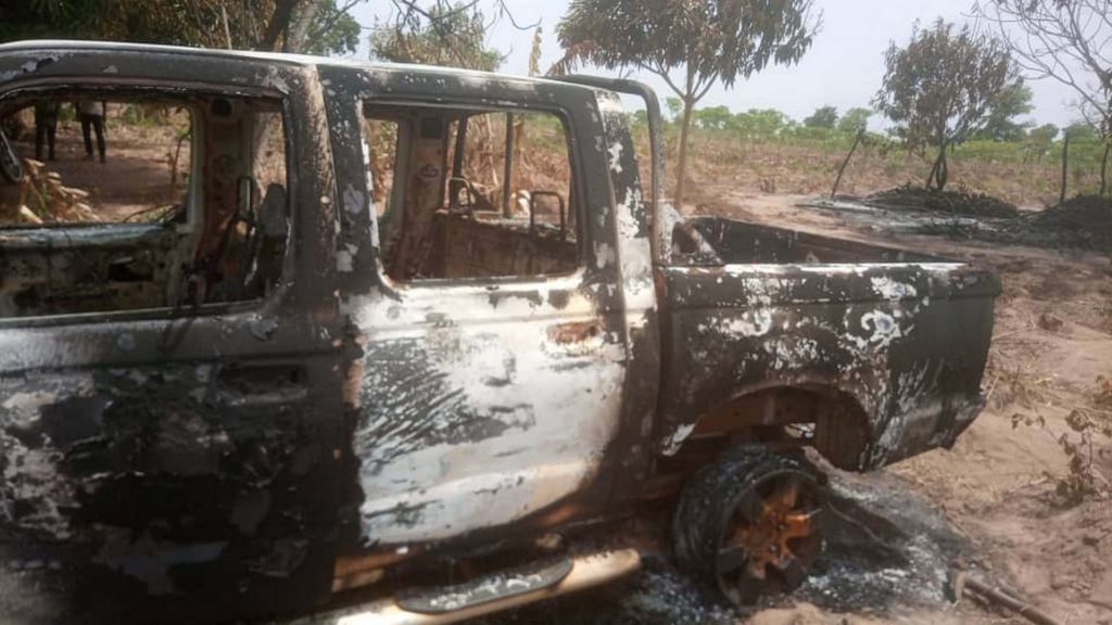 8230b8cc 01ef 4161 8098 0127c22eb005 Copy 1 Kpassa: Nkwanta North Assembly’s Pick-Up Burnt Into Ashes -[SEE PHOTOS]