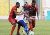 Gladson Awako closed down by Asante Kotoko players