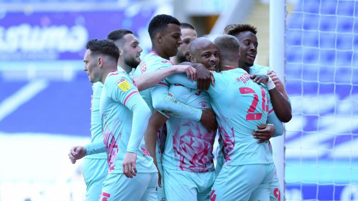 Ayew celebrate with Swansea City