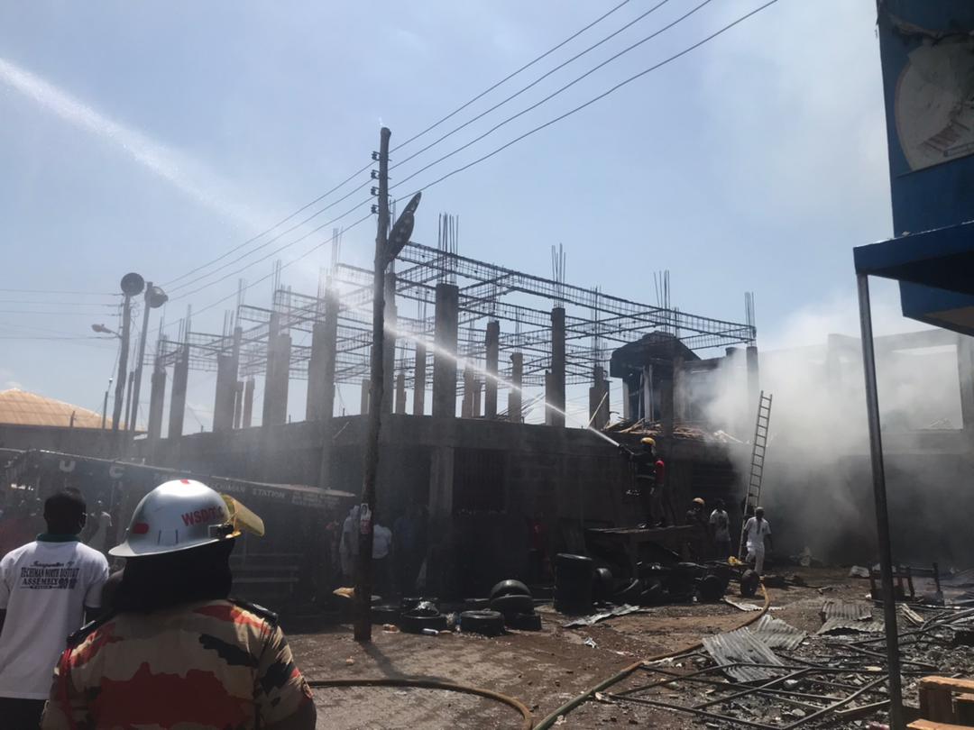 Two-Storey Building At Techiman Market Gutted By Fire [Video ...