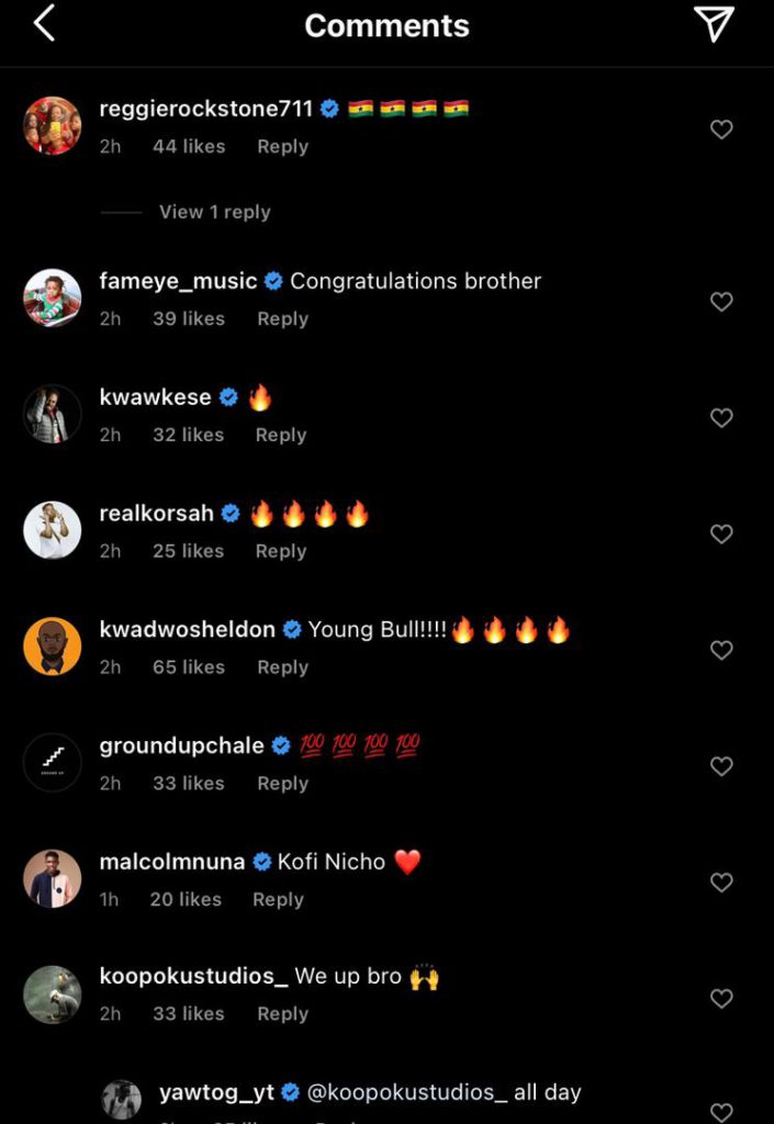 Celebrities congratulate Yaw Tog after he was named "BET Amplified International” Artist of the Month