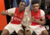 Kudus Mohammed with Ajax teammate Bryan Brobbey