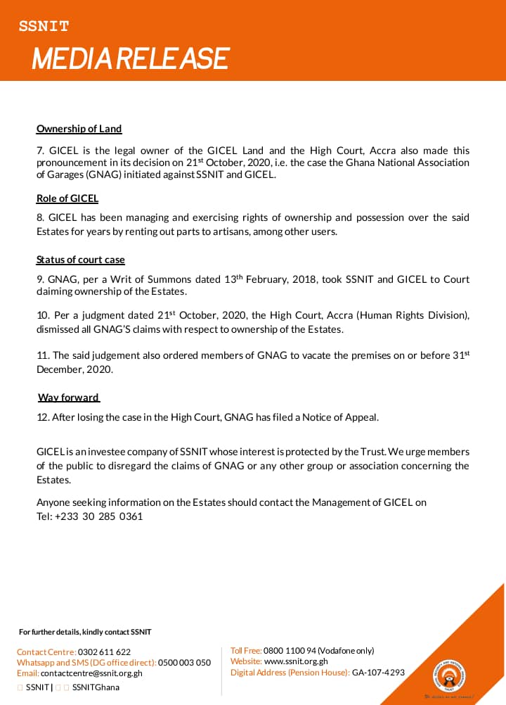 SSNIT sets records straight on Weija lands ownership