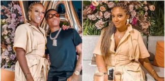 Nigerian star Wizkid with Valerie Obaze on her 41st birthday
