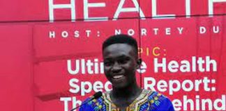 Joshua Ayinga smiles broadly as he shares his story on Joy FM's Ultimate Health.