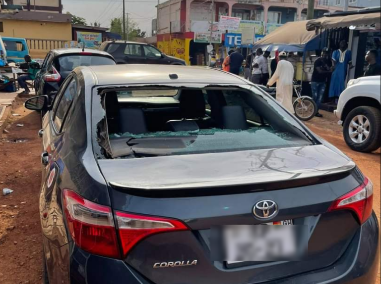 Man narrowly escapes death after armed robbers tried snatching his car at GIMPA [Photos]