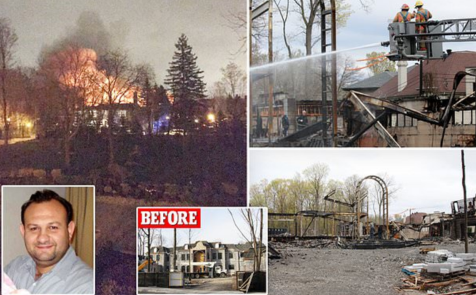 An under-construction mansion in Canada owned by Pornhub executive Feras Antoon burned down