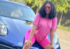 Sandra Ankobiah shows off blue Porsche 911 Carrera