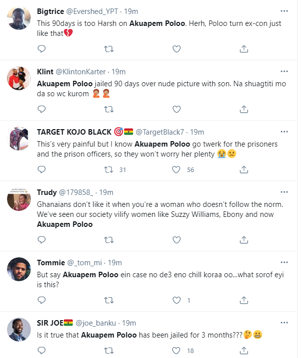 Ghanaians react to Akuapem Poloo's 90-day sentence on social media