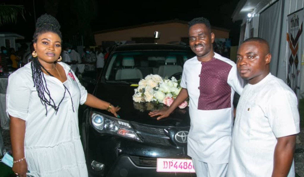 Yaw Sarpong receives new car from his manager, Nana Kobo