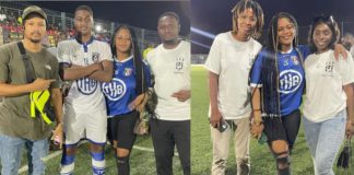 Farida Mahama and her brother and some friends