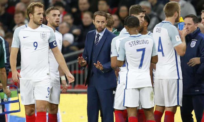 Southgate with England players