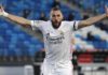 Karim Benzema of Real Madrid celebrates after scoring a goal as referee disallow the goal during La Liga match between Real Madrid and Sevilla at Alfredo Di Stefano Stadium Image credit: Getty Images