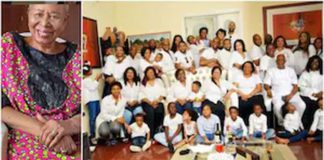 Lady Monica Okoye has 12 children , 8 surviving who gave her 36 grand-,children and 43 great grand children.