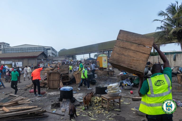 AMA embarks on demolition along Accra Brewery-Railway line [Photos]