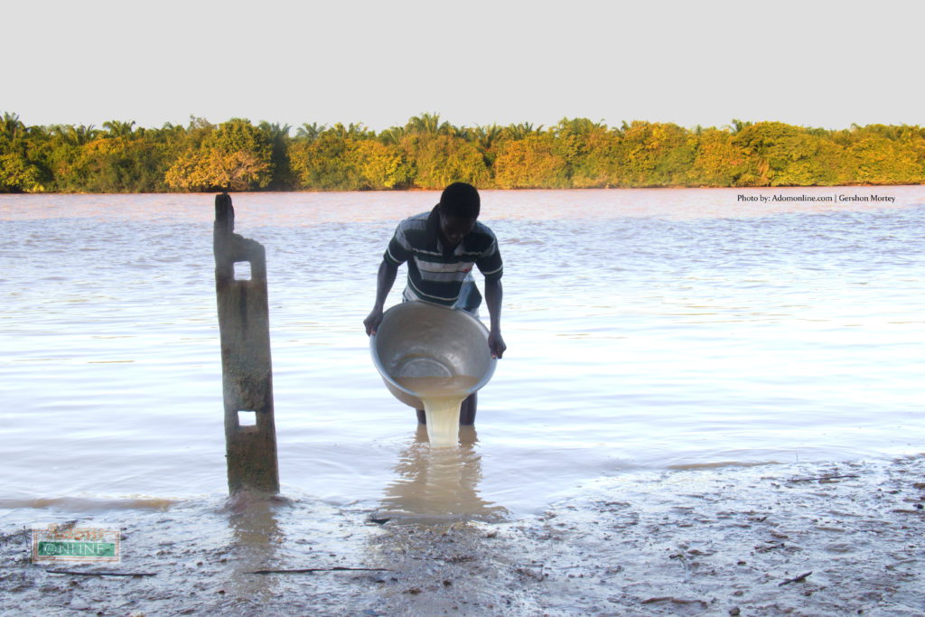 River Pra continues to serve as a source of water and employment for many living in the Shaman District in Western Region | Photo by Adomonline.com's Gershon Mortey