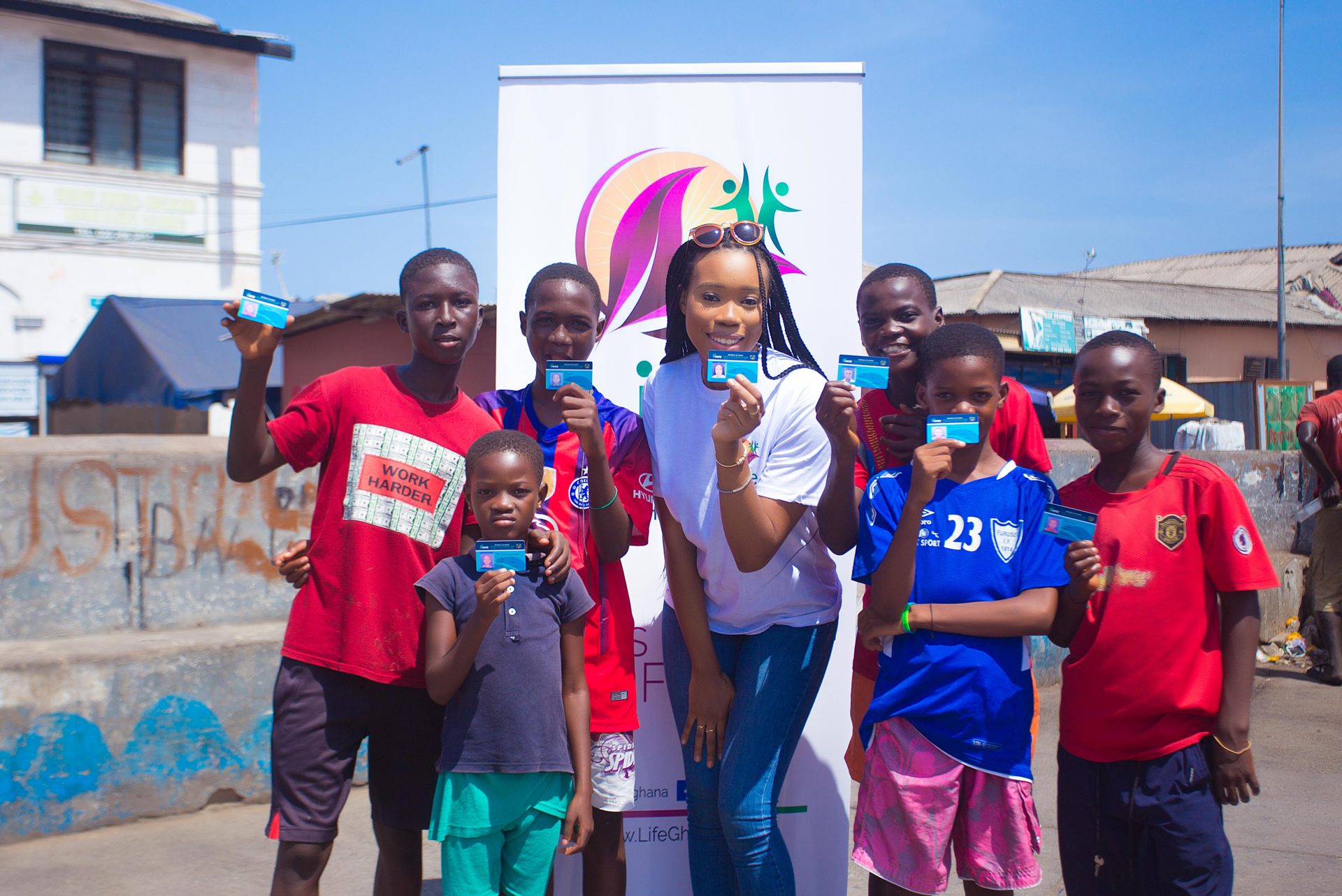 Former Miss Ghana registers 1,000 kids on NHIS at Jamestown