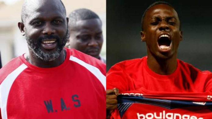 Weah with his son Timothy Weah