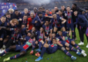 PSG players celebrate