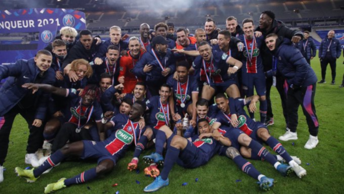 PSG players celebrate PSG players celebrate