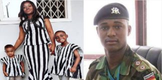 Major Mahama's wife and kids