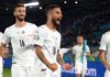 ROME, ITALY - JUNE 11: Lorenzo Insigne of Italy celebrates after scoring their side's third goal during the UEFA Euro 2020 Championship Group A match between Turkey and Italy at the Stadio Olimpico on June 11, 2021 in Rome, Italy. Image credit: Getty Images