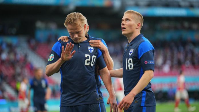LIVE image from the UEFA EURO 2020 Group B match between Denmark and Finland at Parken Stadium Image credit: Getty Images