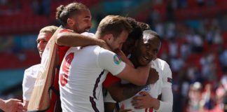 England celebrate Raheem Sterling's goal Image credit: Getty Images