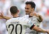 Robin Gosens of Germany celebrates with Mats Hummels after scoring their side's fourth goal Image credit: Getty Images