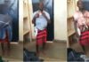 The man was caught with stolen meat strapped around his body