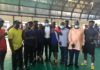 Sports Minister with Black Bombers