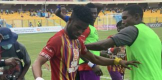 Afriyie Barnieh celebrates his goal against Asante Kotoko