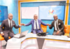 Nathaniel Attoh, Laryea Kingsto and Stephen Appiah in the studios of Joy Prime for the coverage of the Euro 2020