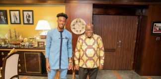 Callum Hudson Odoi and President Akufo Addo