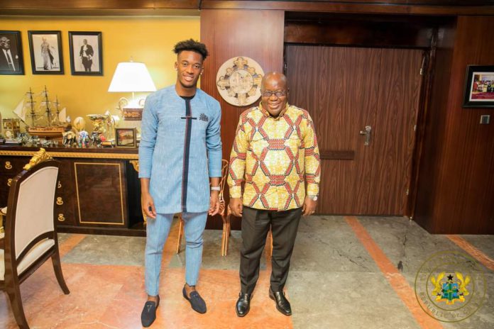 Callum Hudson Odoi and President Akufo Addo